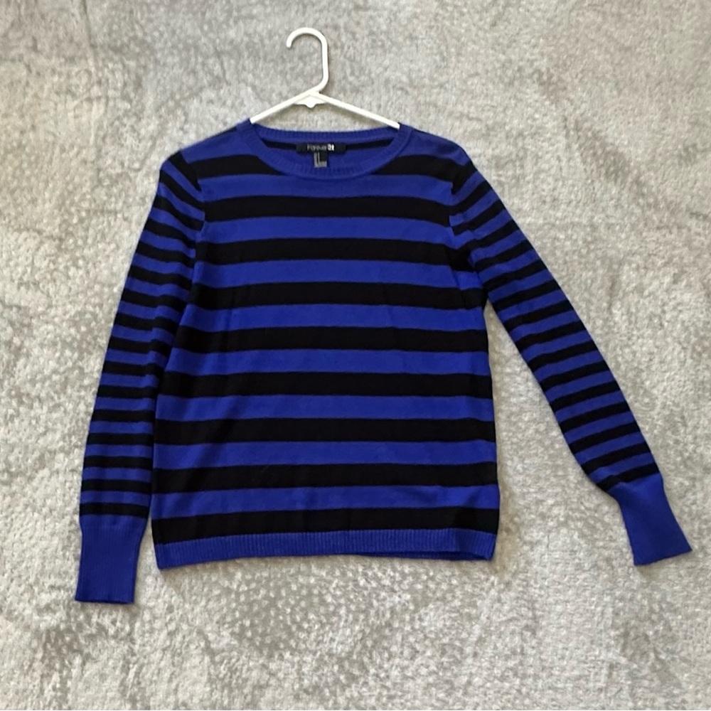 Black and blue striped sweater